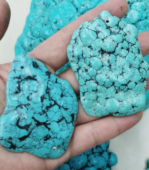 Turquoise mineral gradient from greenish to bluish tones